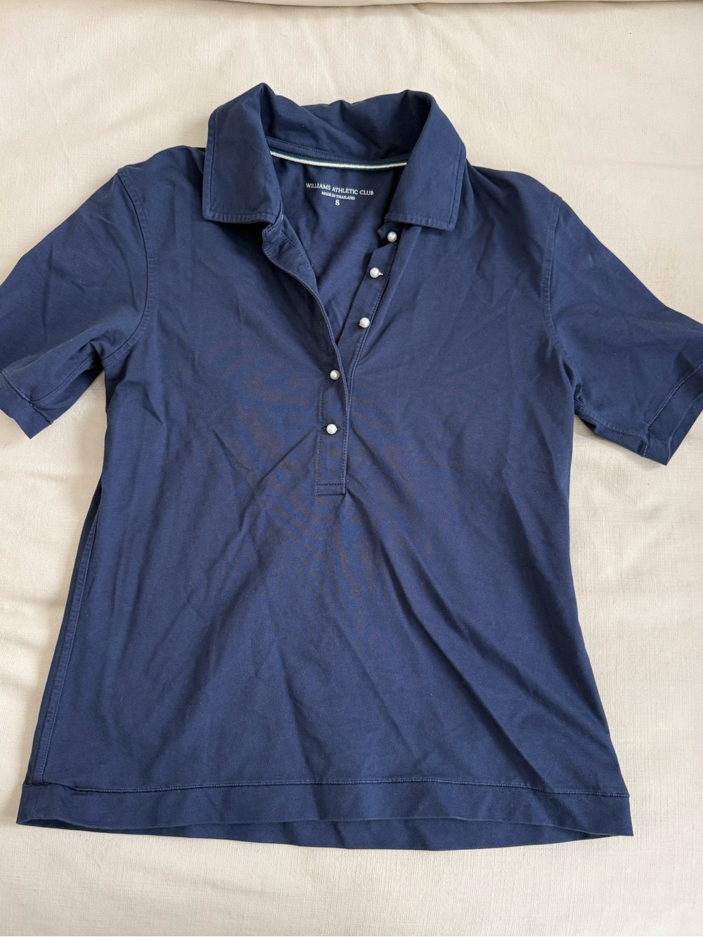 Women's Navy Button-Front Polo